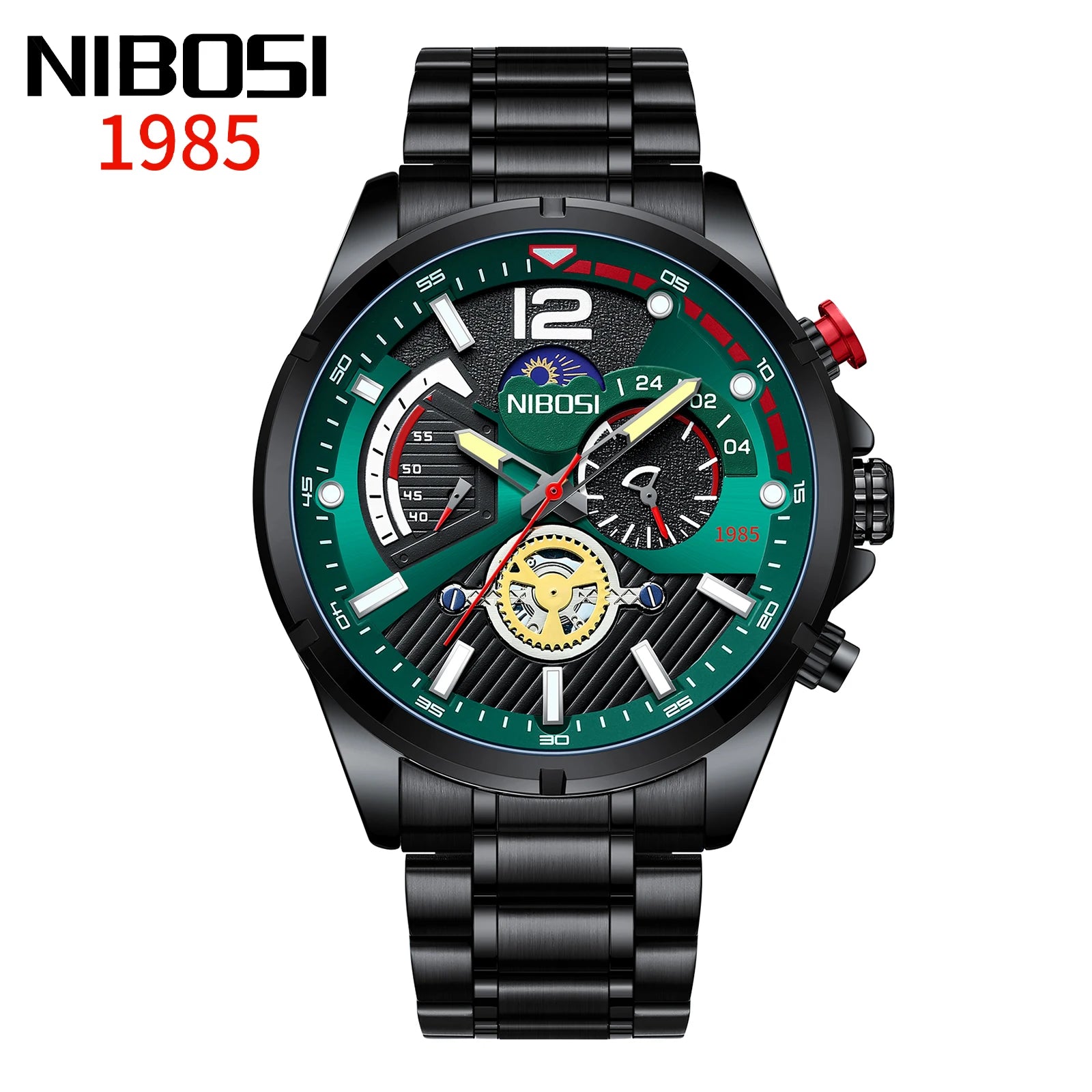 NIBOSI 2591 Fashion Men Wristwatch Quartz Movement Watch Date Calendar Business Chronograph Watches