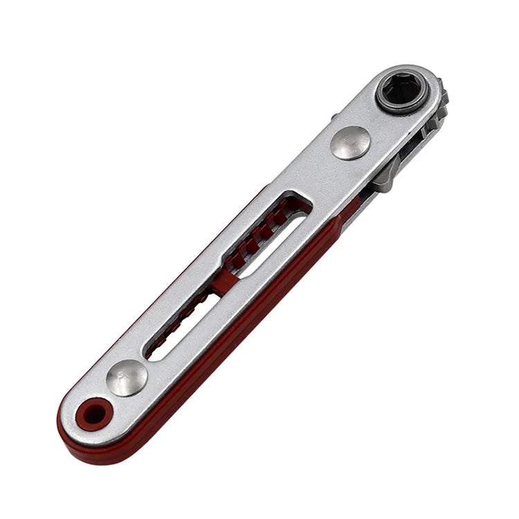 Industrial Mini Ratchet Wrench Hexagon Torx Bidirectional Control for Single/Double Head Screwdriver Drill Bits Tool Chrome