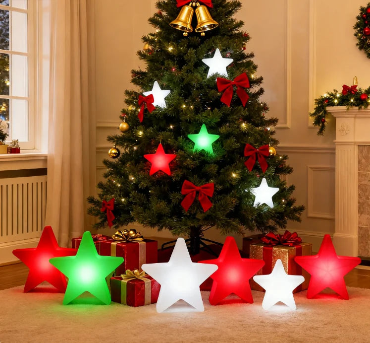 LED Five-Pointed Star Chandelier IP65 Waterproof Remote Control Outdoor Christmas Decorations Colorful Mall Christmas Lights