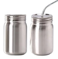 500ml Stainless Steel Insulated Wide Mouth Mason Jar Sublimation Tumbler Metal Straw Sublimation Blanks