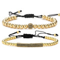 2023 Copper Beads Bracelet  for Women Men Couple Charm Braided Adjustable Bracelets Set Jewelry Accessory Gift