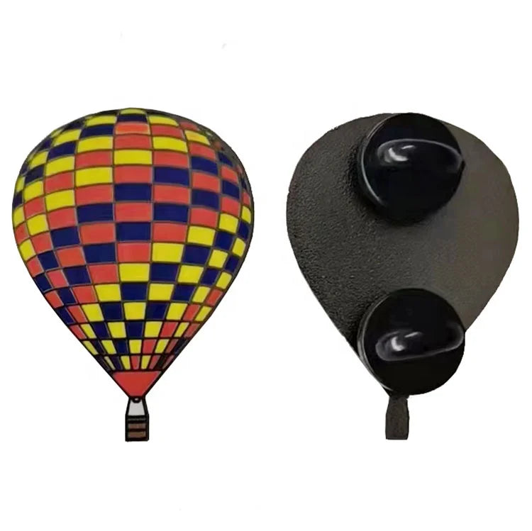 Manufacturers Custom Logo Hard Enamel Balloon Shape Lapel Pin Metal Enamel Clothing Accessory Brooch Badge With Rubber Clutch