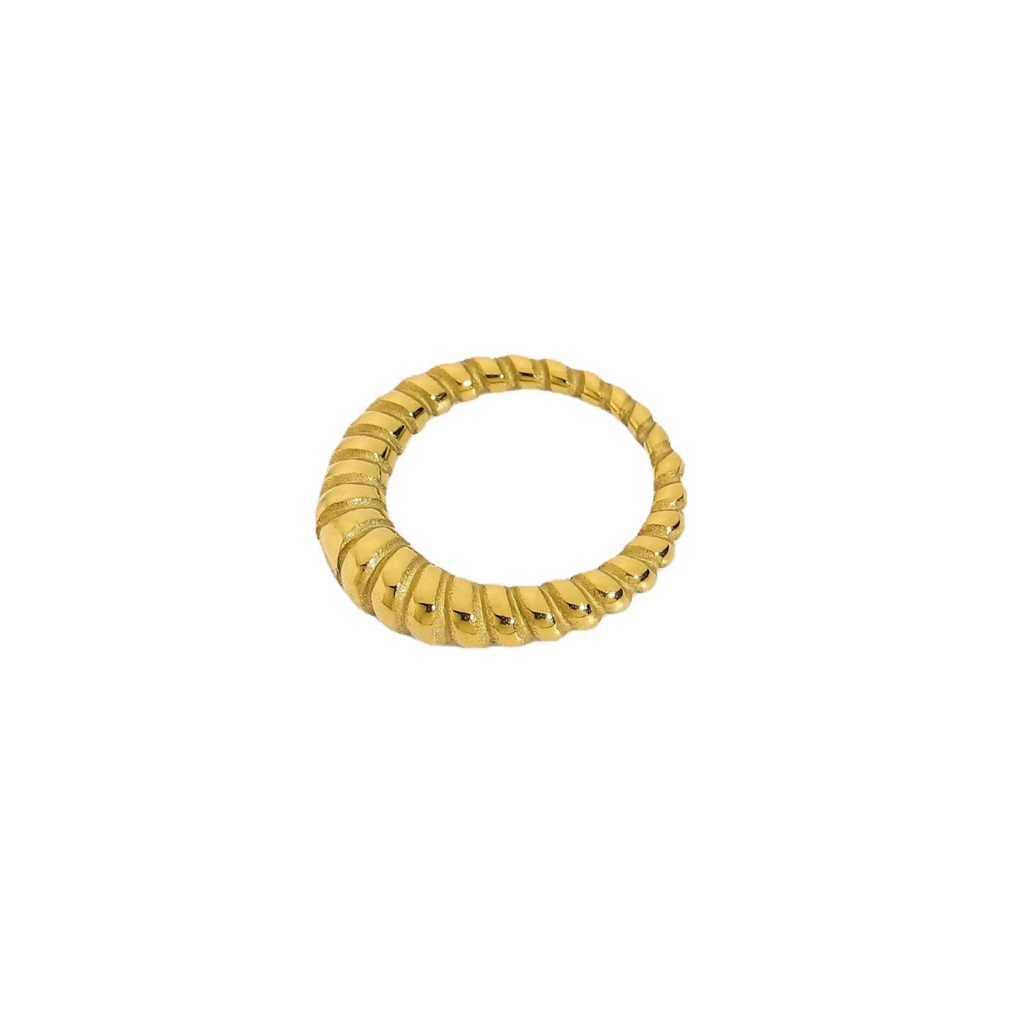 Wholesale Ins 18K Gold Stainless Steel Twist Fashion Rings with Good Quality Women Jewelry