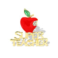 Manufacturer Enamel Teachers' Day Gift Super Teacher Brooch Apple Charm Backpack Suit Capes Hat  Button Pin Badge Lapel Pin