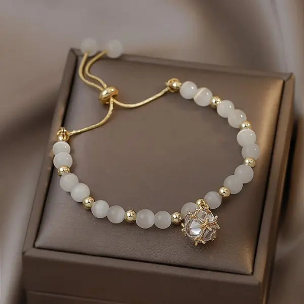 Luxury Bracelets Women Korean Adjustable Bracelet Opal Beaded Butterfly Elephant Deer Ball Charm Zircon Luxury Bracelets