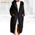 Manufacturers Custom Down Jacket Women's Winter Thickened White Duck Down Mid-length Hooded Women's Down Jacket