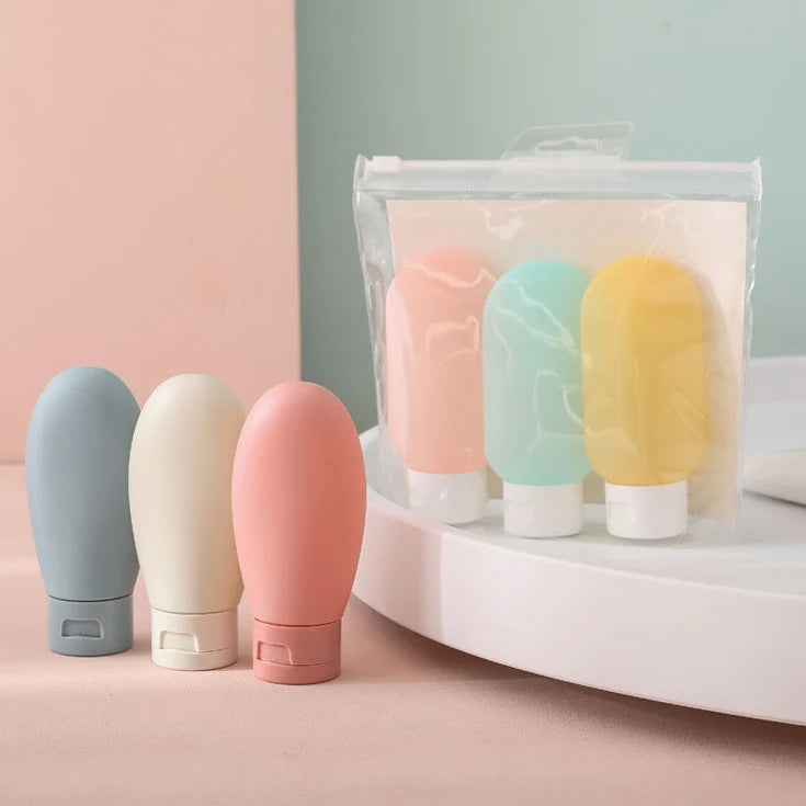 MIO Travel Bottles for Toiletries Travel Bottle Set 3 Colors a Set Small Size Portable Liquid Dispensers Bottles Multi-color