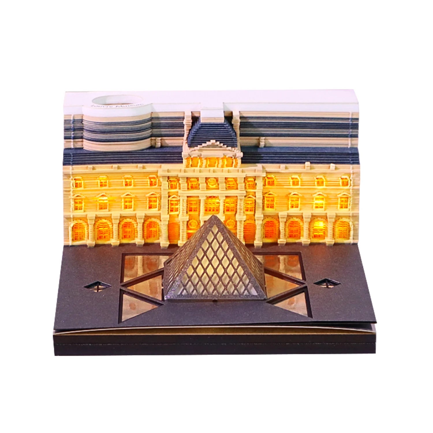 The Louvre Modeling 3d Paper Art Crafts Hand Tear off Diy 3d Notes Block Memo Pad for Handicraft Lover