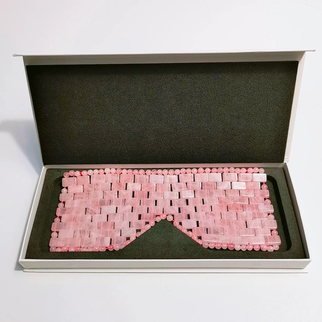 2026 Gems Spa Gift Eye Mask Luxury Healing Rose Quartz Jade Stone