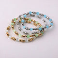 New Design Natural Stone Cat Eye Elastic Bracelet Stainless Steel Beads Bracelet Women JBS12634