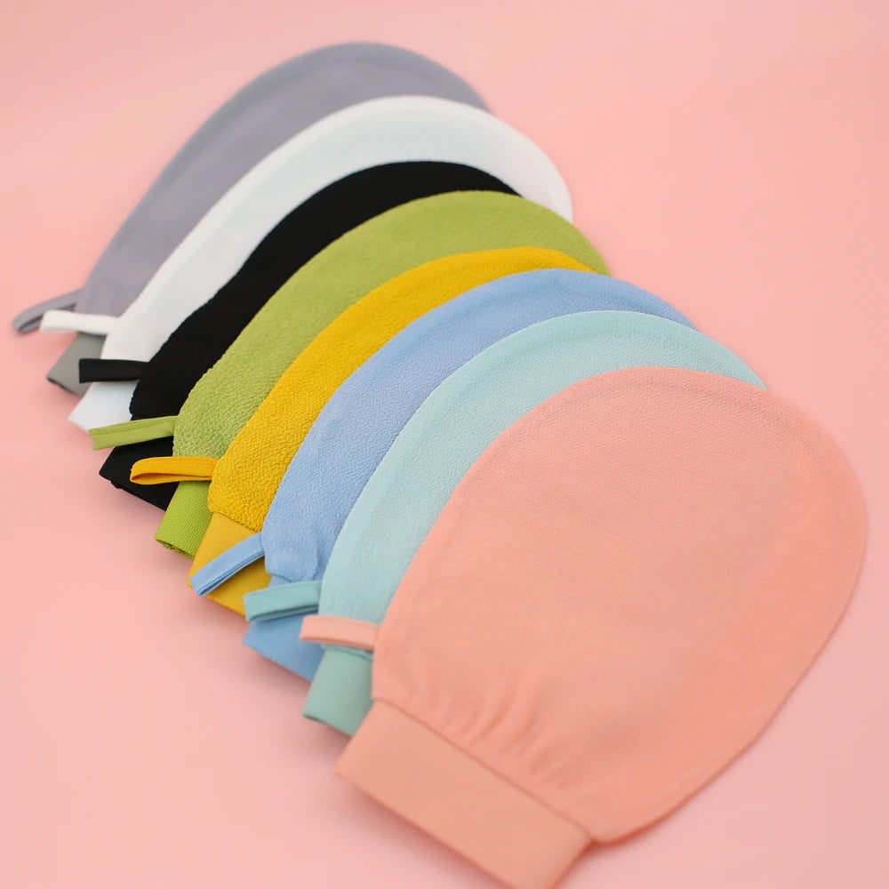 Customized Logo Moroccan Hammam Bath Scrub Viscose Glove Peeling Exfoliating Body Mitt