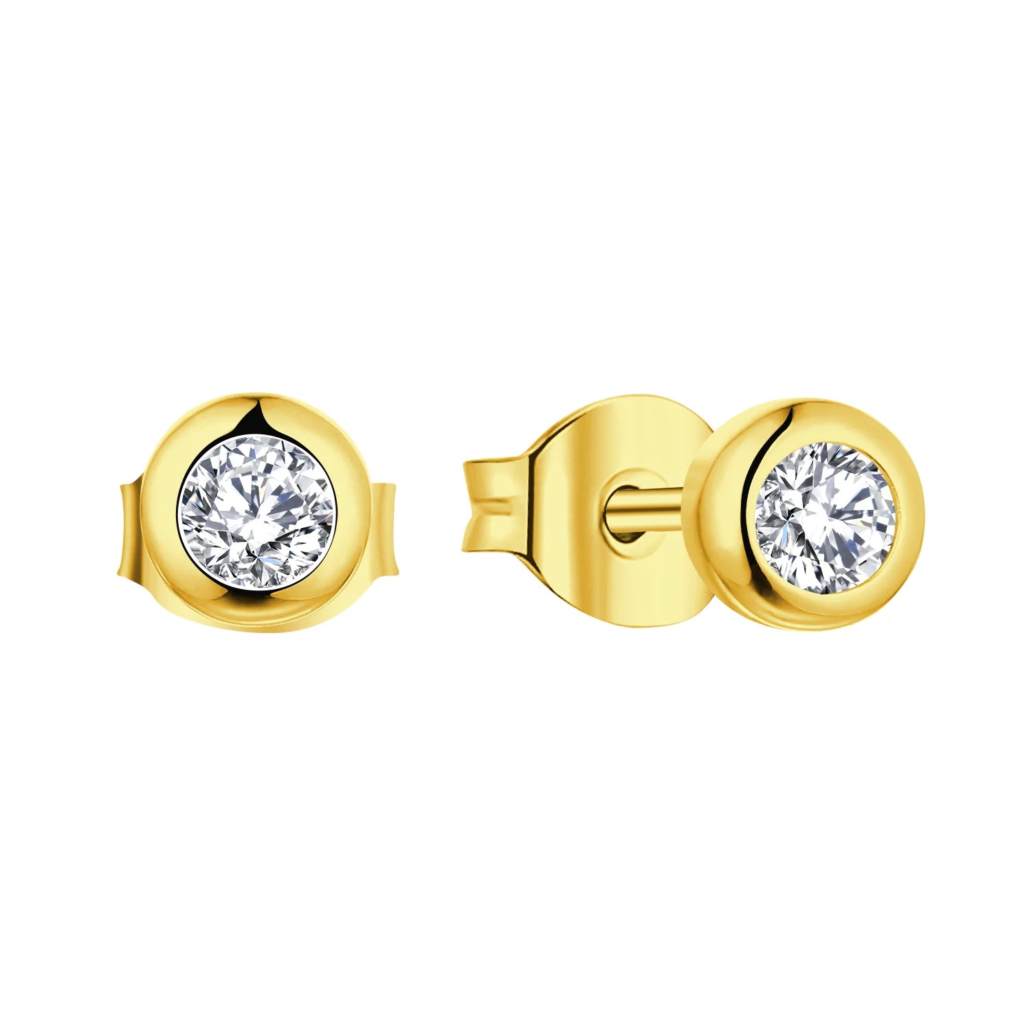 2026 Gold-Plated 925 Sterling Silver Earrings for Men and Women Round CZ Stone Set in Platinum for Gifts and Parties