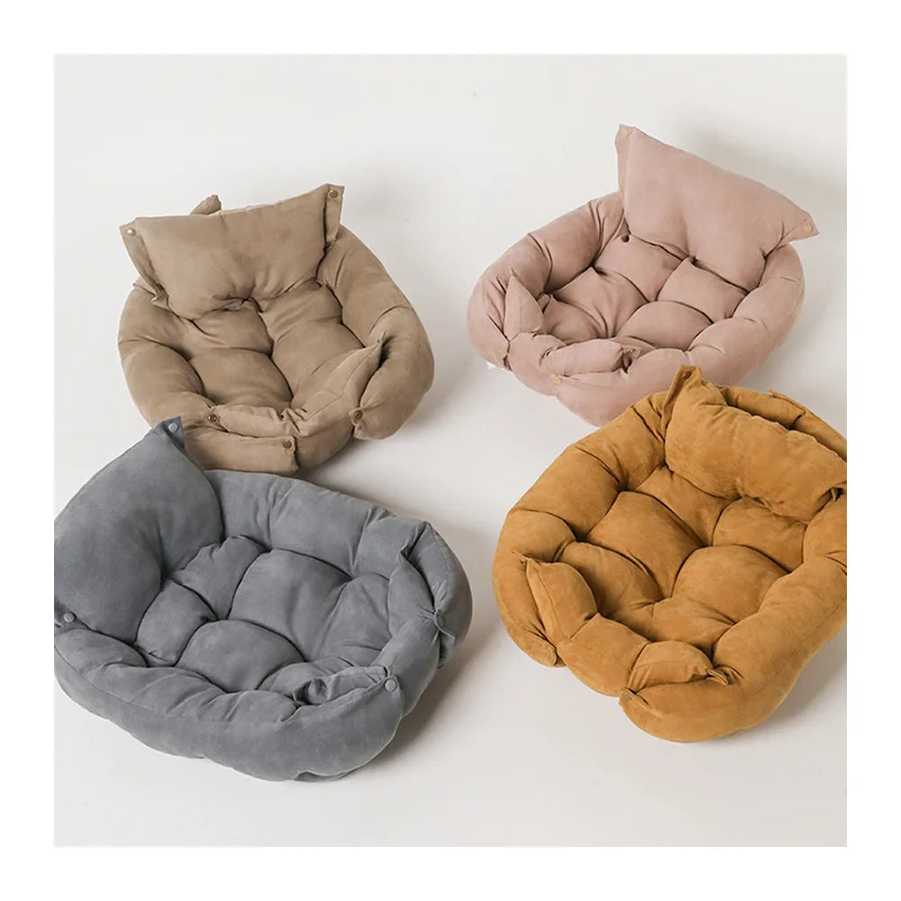 Top Seller Black Suede Dog Sleeping Cushion Soft Pet Bed Mat