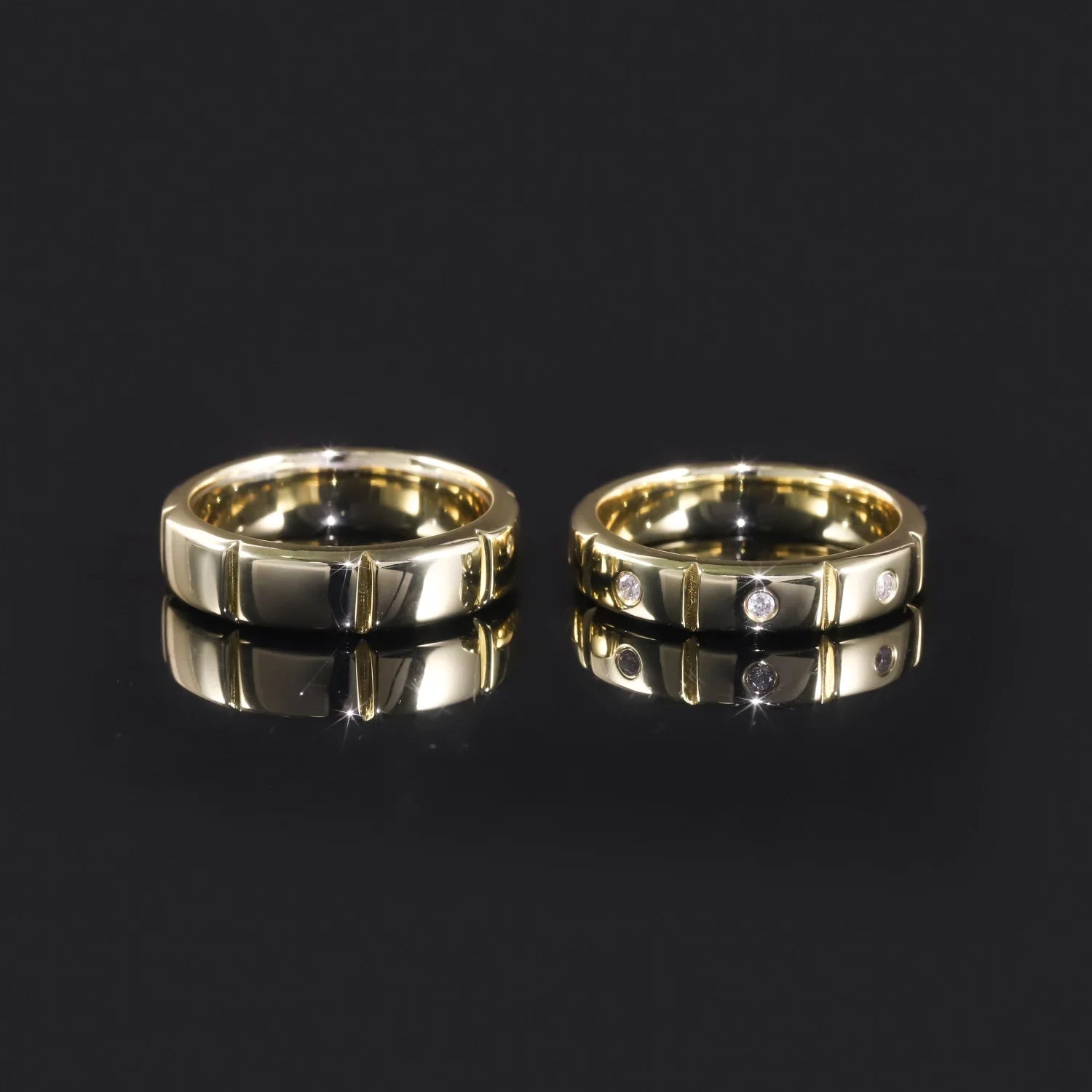 Abiding Fashion Designer High-end Jewelry Love Men and Women Couple Yellow 14k Gold Plated 925 Silver Moissanite Diamond Ring