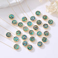 14K Gold Plated Natural Abalone Shell Letters Alphabet Beaded Bracelet Diy Jewelry Pendant