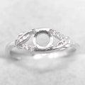 Sterling Silver 5*5mm Semi Mount Ring Empty Frame Blank Support Claw Setting S925 Base Holder Without Center Stone for DIY Inlay