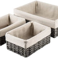 Handmade Wicker Storage Baskets Set Woven Decorative Home Storage Bins Decorative Baskets Organizing Basket