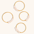Merryshine Elegant Style 18K Gold Plated Stainless Steel Freshwater Pearl Ring Natural For Daily Fashion