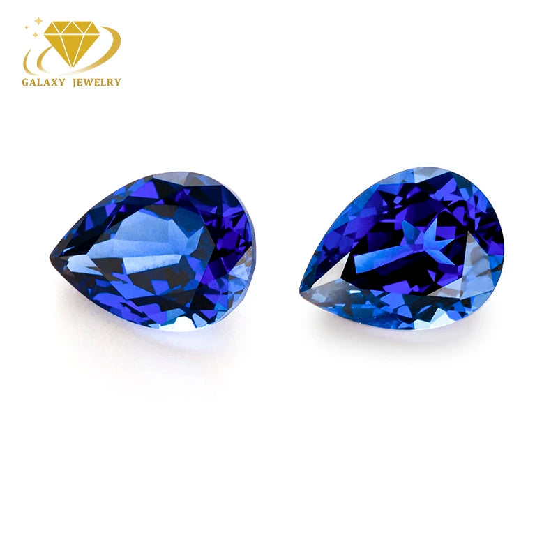 Hot Sale Pear Cut Lab Grown Gemstone Blue Sapphire High Quality Synthetic Sapphire Loose Stone for Lab Grown Sapphire Earrings