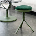WISEMAX FURNITURE Hot Selling Home Furniture Nordic Style Round Velvet Cushion Triangle Metal Legs Dining Room Chair Without Arm