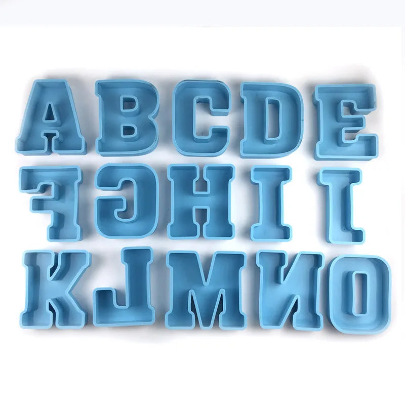 Online Product Custom Alphabet 6 Inches Large Letter Chocolate Resin Mold Individual Letter Silicone Mold Decoration