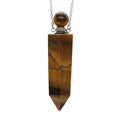 2025 DIY New products specially designed of natural crystal tiger eye hexagonal column perfume essential oil bottle Pendant Necklace