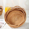 Pure Hand-Woven Vietnam Autumn Rattan Natural Rattan With Pattern Fruit Basket Rattan Basket