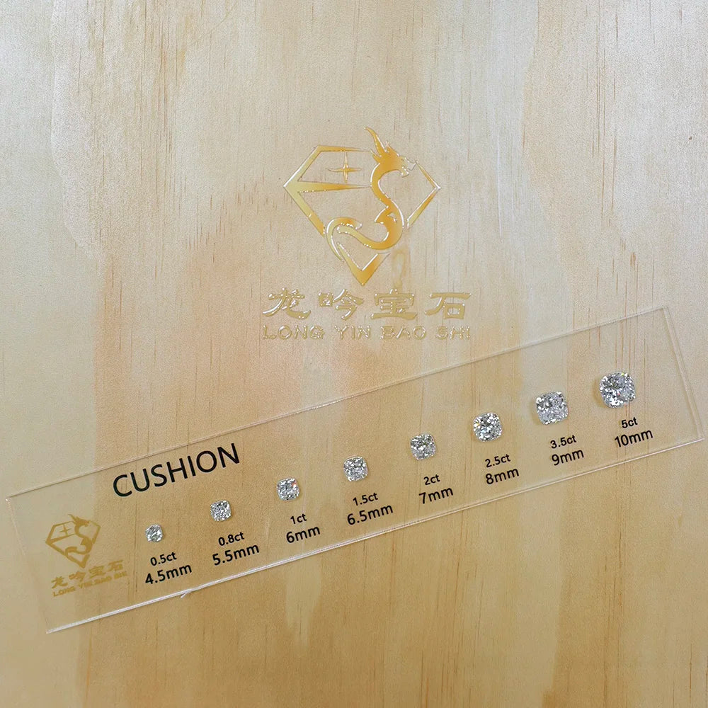Junyuan Hot Sale White CZ Gemstone Carat Comparison Chart Ring Stone Size Reference Diamond Carat Size Chart for Jewely Store