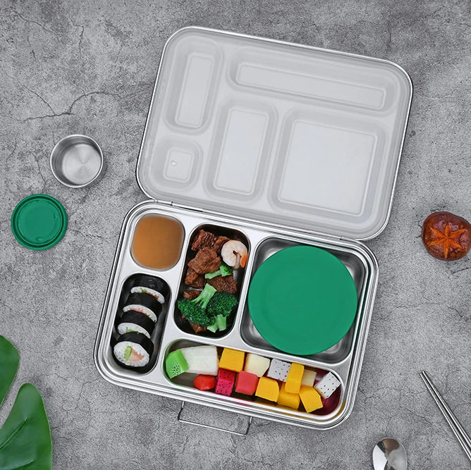 304 Stainless Steel and Plastic Stackable Airtight Food Storage Container for Adults & Kids Tiffin  Bento Lunch Box