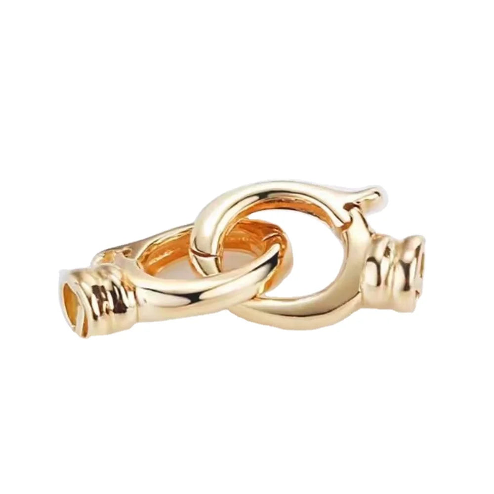 18K Au750 Gold Chain Link Clasp Fine Jewelry DIY Accessories for Necklace Bracelet Anklet Connector Lock Findings & Components
