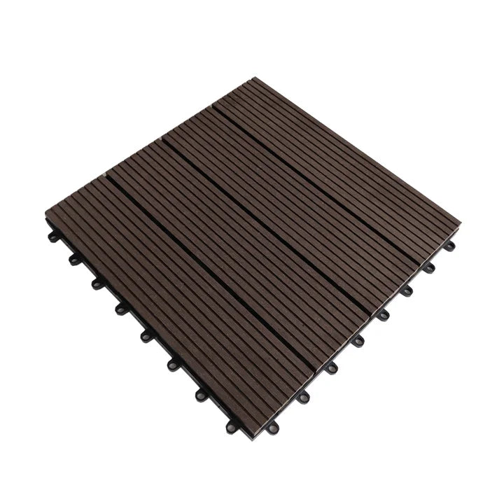 Balcony Terrace Flooring Tile 30 * 30 cm Card Buckle Together Outdoor Wpc Diy Tile Easy to Installation Wpc Decking Tile