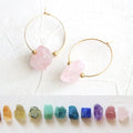 Birthstone Healing Raw Crystal Earrings Natural Stone White Crystal Rose Quartz Citrine Earrings for Women