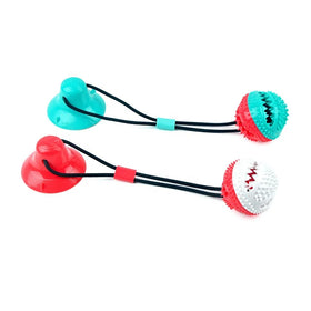 Custom Eco-Friendly Dog Chew Rubber Toy Classic Style Suction Cup Pet Sucker Rope with Tennis Ball Suction Cup Dog Toy