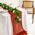 Table Decoration Rustic Woven Polyester Fiber Rose Gold Wedding Table Runner Luxury Reusable