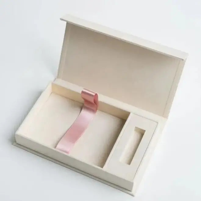 Custom Prints Linen Special Paper Wedding Foto Album Photo Box USB Flash Drives Gift Photograph Box