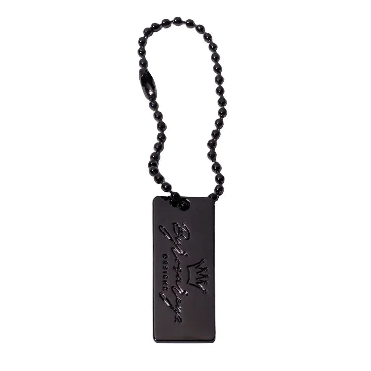 Factory Supply Handbag Accessories Rectangle Letter hang Plate Purse Fitting Gunmetal Metal Keyrings
