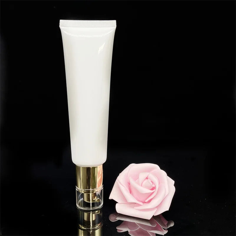 50g  100g Vacuum Pump Head White Black Tube BB Cream Foundation Liquid Squeeze Bottle Acrylic Cosmetic Tube