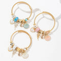 2026 Pearl Shell love Angel Customized Beaded Golden Plated Stainless Steel Bracelet for Woman