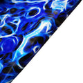 3D Flame Pattern Blue Color TPU Mirror Leather For Shoes Bag Garment Decorative Material