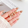 2024 Newest Style Stainless Steel Earrings 18K Gold Bowknot Bow Tie Rope Earrings Factory Direct Sales Low Price Customization