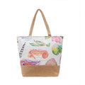 2022 New Simple Women's One-Shoulder Fashionable Canvas Jute Tote Handbag Portable Zipper Closure Beach Bag