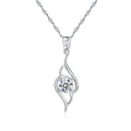 CZCITY Hot Sale Fashion Women Necklace Jewelry Cubic Zirconia Dainty Sterling Silver Necklace Big Diamond