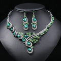 DUYIZHAO Luxury Vintage Women Jewelry Set Large Rhinestone Necklace Clavicle Chain Earrings Set for Women Party Dress Accessory