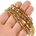High Quality Natural 2/3/4MM Flat Rectangle Shape Gold Plated Semi Gemstone Hematite Beads 38cm Strand for Jewelry Making