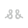 Mini 925 Sterling Silver Symbol Sign Logo CZ Diamond Stud Earrings for Women