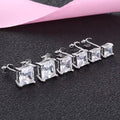 S925 Sterling Silver 2mm 3mm 4mm 5mm Square 3A Cube Zircon Stud Earrings for Women