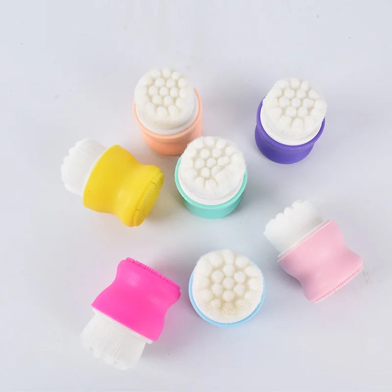 Mini Size Portable Face Skin Care Wash Cleaning Massage Tool Soft Hair Silicone Facial Cleansing Brush