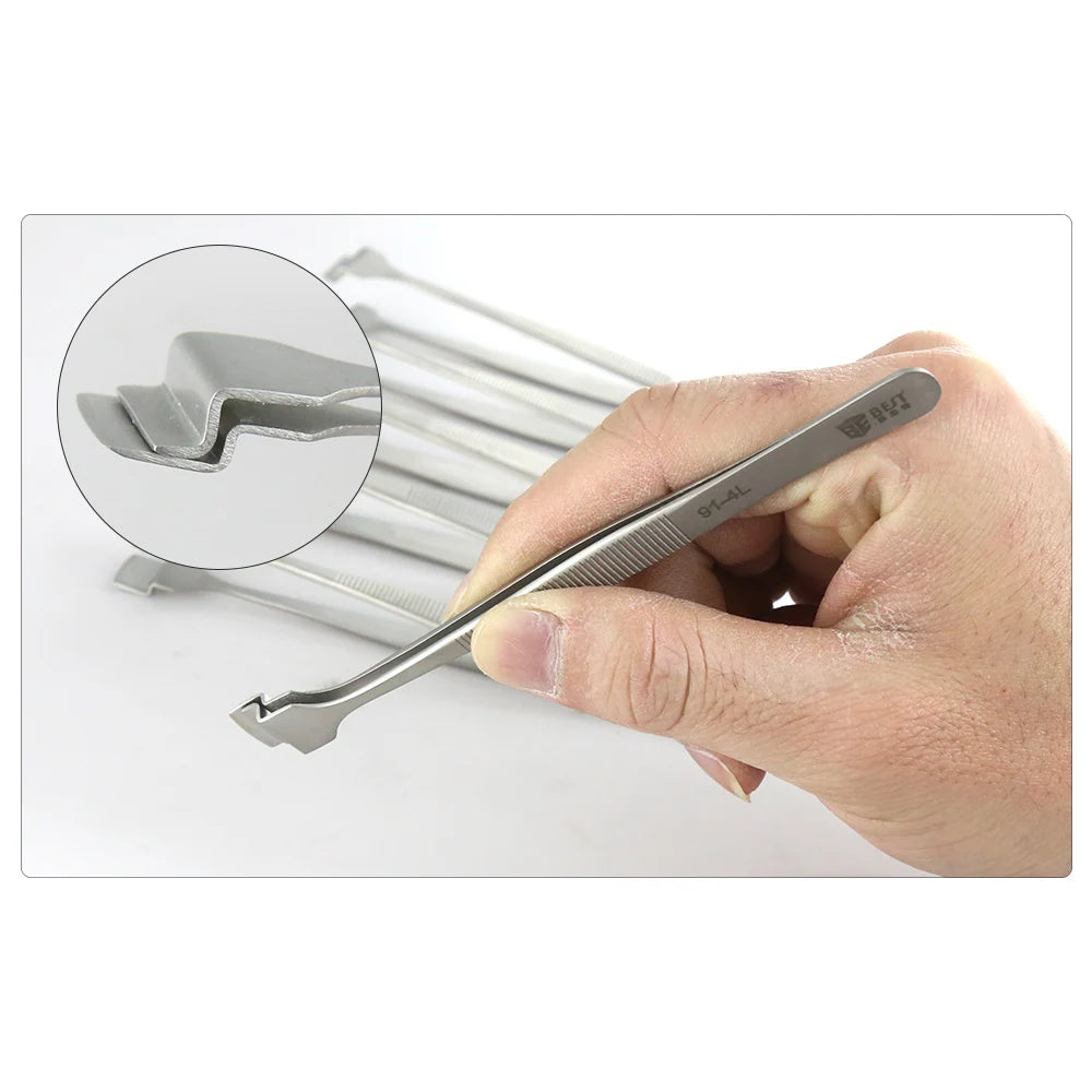 High Quality Wafer Tweezers with Big Flat Tip Anti-static Tweezers SMD Tweezer