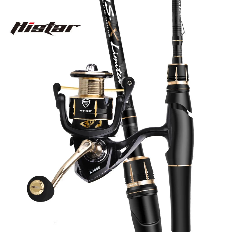 HISTAR MS-X Spinning Rod Combo Fast Action 12KG Drag Power Crossline Tech High Carbon Lake & River Fishing K Series Reel Set