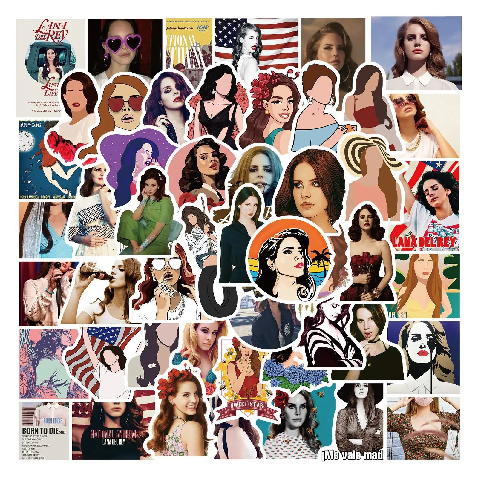 50Pcs Singer Lana Del Rey Personalized Graffiti Stickers for Girl Laptop Bottle Phone Waterproof Custom Label